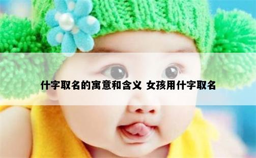 什字取名的寓意和含义 女孩用什字取名