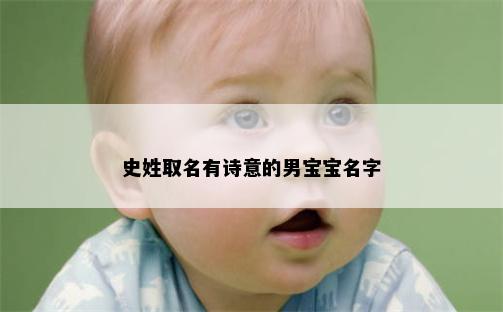 史姓取名有诗意的男宝宝名字