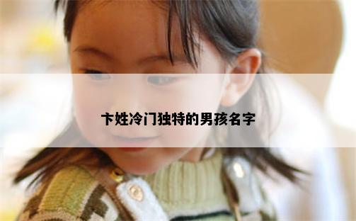 卞姓冷门独特的男孩名字