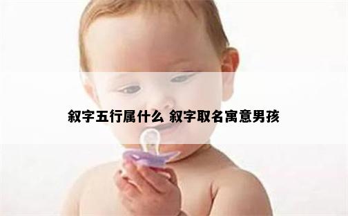 叙字五行属什么 叙字取名寓意男孩