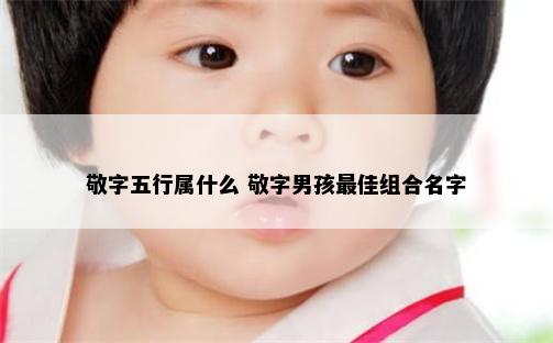 敬字五行属什么 敬字男孩最佳组合名字