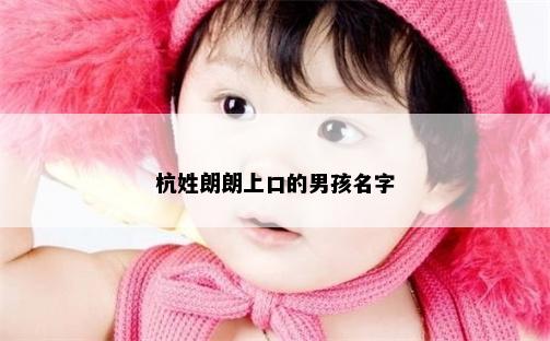 杭姓朗朗上口的男孩名字
