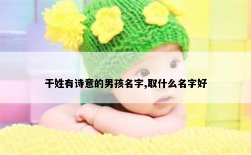干姓有诗意的男孩名字,取什么名字好