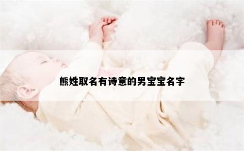 熊姓取名有诗意的男宝宝名字