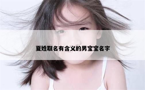 夏姓取名有含义的男宝宝名字