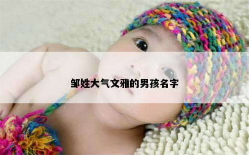 邹姓大气文雅的男孩名字
