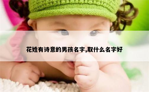 花姓有诗意的男孩名字,取什么名字好