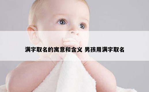 满字取名的寓意和含义 男孩用满字取名