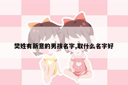 樊姓有新意的男孩名字,取什么名字好