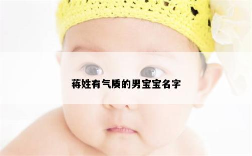 蒋姓有气质的男宝宝名字