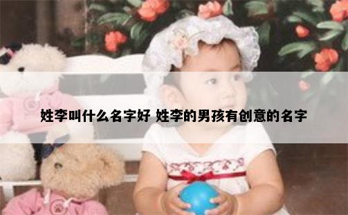 姓李叫什么名字好 姓李的男孩有创意的名字