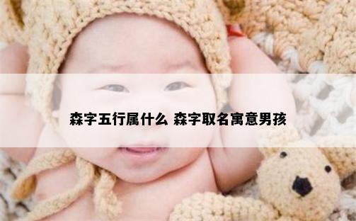 森字五行属什么 森字取名寓意男孩