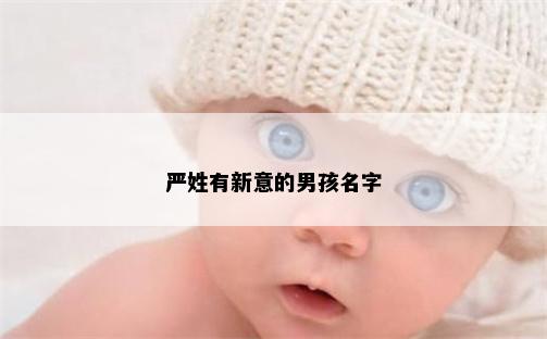 严姓有新意的男孩名字