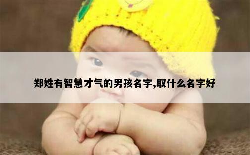 郑姓有智慧才气的男孩名字,取什么名字好