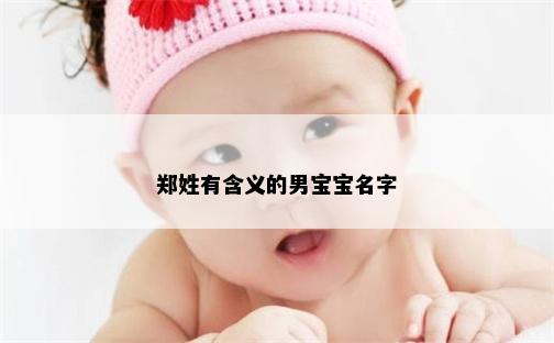 郑姓有含义的男宝宝名字