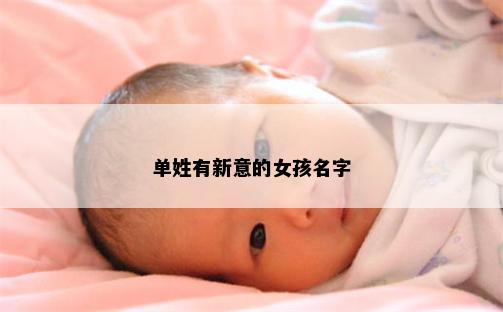单姓有新意的女孩名字