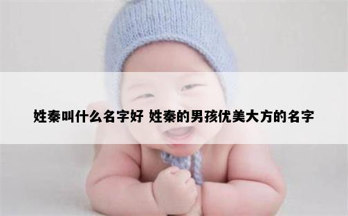 姓秦叫什么名字好 姓秦的男孩优美大方的名字