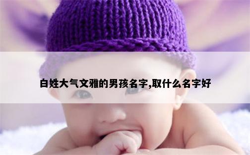 白姓大气文雅的男孩名字,取什么名字好