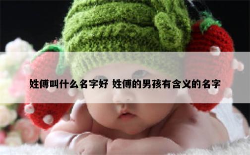 姓傅叫什么名字好 姓傅的男孩有含义的名字