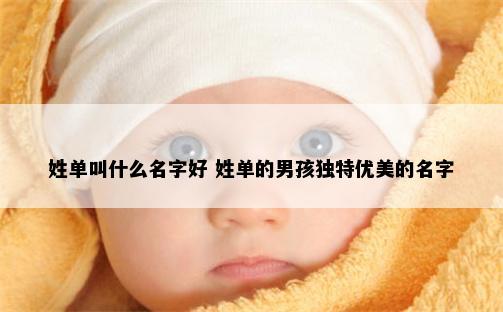 姓单叫什么名字好 姓单的男孩独特优美的名字