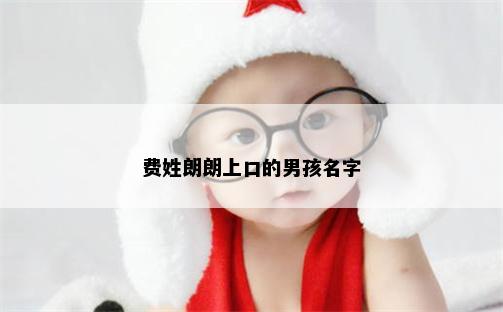 费姓朗朗上口的男孩名字