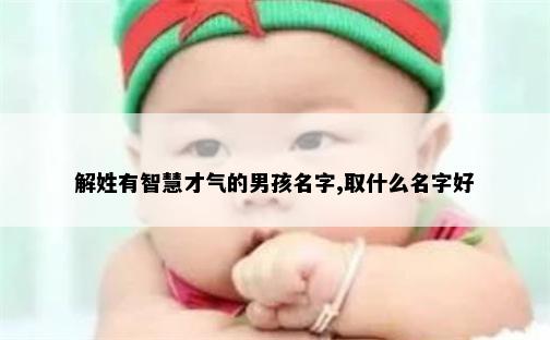 解姓有智慧才气的男孩名字,取什么名字好