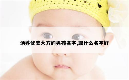 汤姓优美大方的男孩名字,取什么名字好