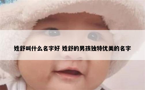 姓舒叫什么名字好 姓舒的男孩独特优美的名字