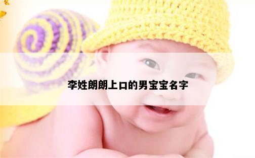 李姓朗朗上口的男宝宝名字