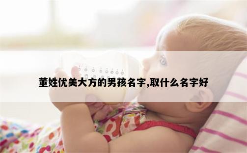 董姓优美大方的男孩名字,取什么名字好