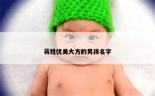 蒋姓优美大方的男孩名字