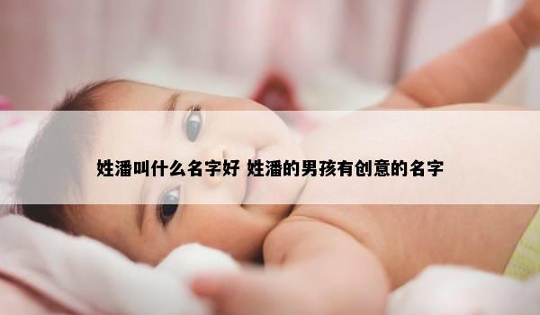 姓潘叫什么名字好 姓潘的男孩有创意的名字