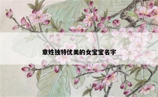 章姓独特优美的女宝宝名字