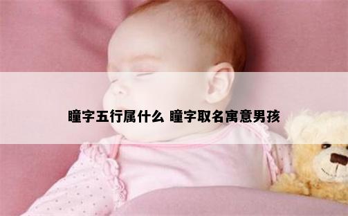 瞳字五行属什么 瞳字取名寓意男孩