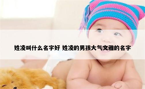 姓凌叫什么名字好 姓凌的男孩大气文雅的名字