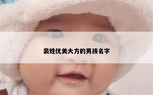 裴姓优美大方的男孩名字