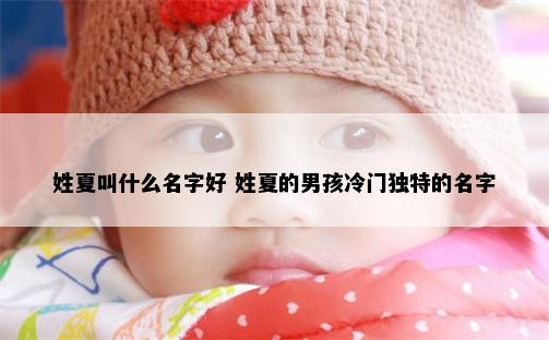 姓夏叫什么名字好 姓夏的男孩冷门独特的名字