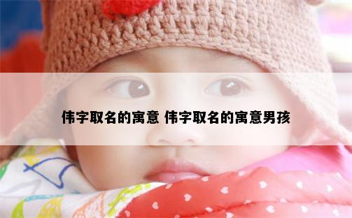伟字取名的寓意 伟字取名的寓意男孩