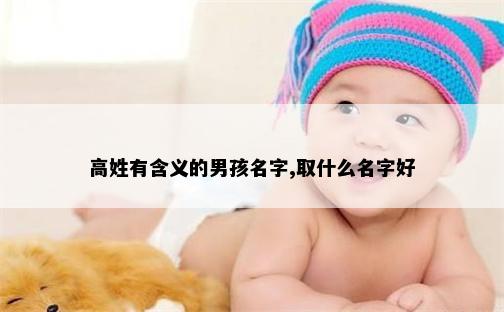 高姓有含义的男孩名字,取什么名字好