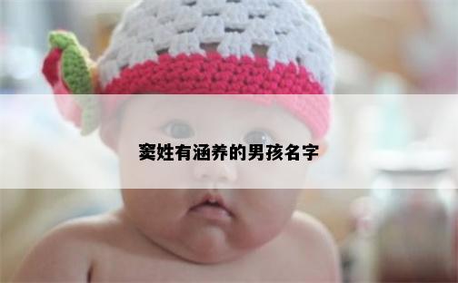 窦姓有涵养的男孩名字