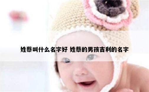 姓蔡叫什么名字好 姓蔡的男孩吉利的名字