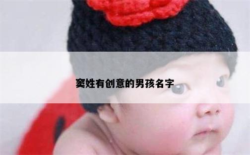 窦姓有创意的男孩名字