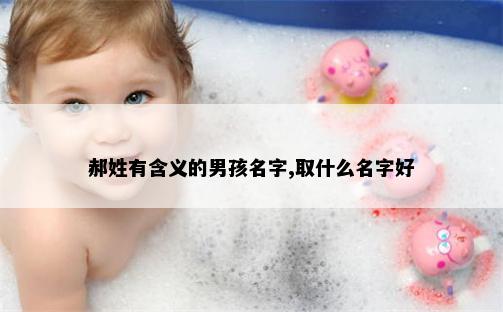 郝姓有含义的男孩名字,取什么名字好