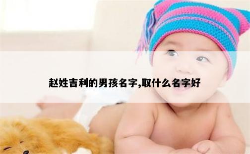 赵姓吉利的男孩名字,取什么名字好