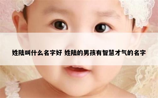 姓陆叫什么名字好 姓陆的男孩有智慧才气的名字