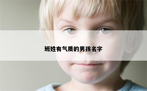 班姓有气质的男孩名字