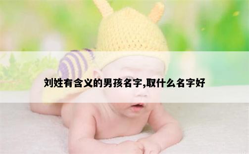 刘姓有含义的男孩名字,取什么名字好