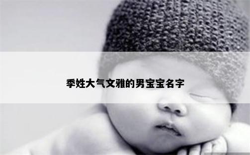 季姓大气文雅的男宝宝名字