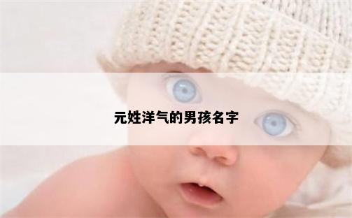元姓洋气的男孩名字
