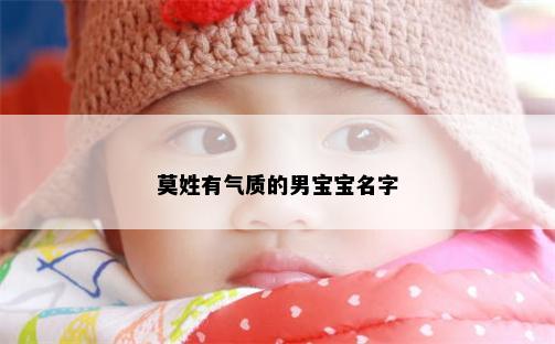 莫姓有气质的男宝宝名字